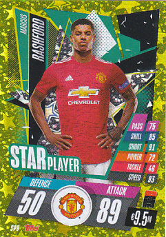 Marcus Rashford Manchester United 2020/21 Topps Match Attax CL Star Players #SP09